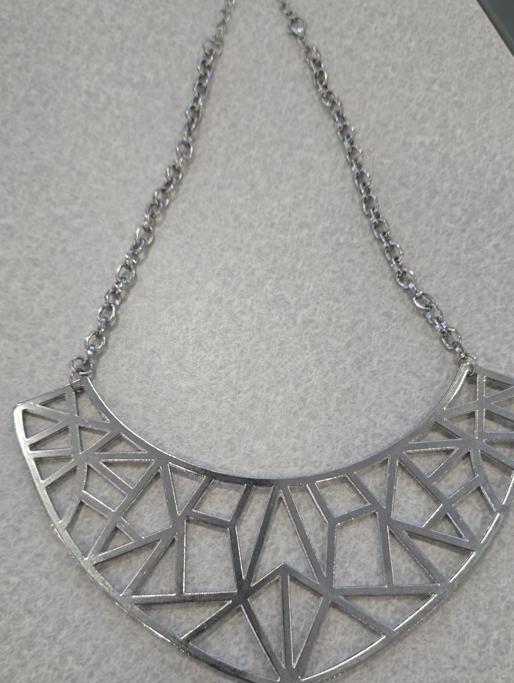 Silver Geometric Statement Necklace - Women Jewelry